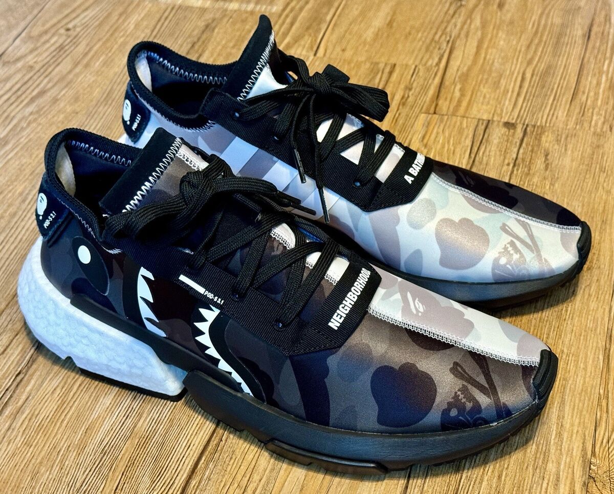 Adidas x BAPE x Neighborhood - adidas POD 3.1 Black White Adidas x BAPE x Neighborhood - adidas POD 3.1 Black White