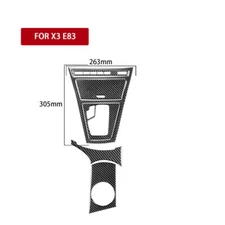 Carbon Fiber 12xGear Shift+Water Cup Holder Panel Trims For BMW X3 E83 04-10 LHD