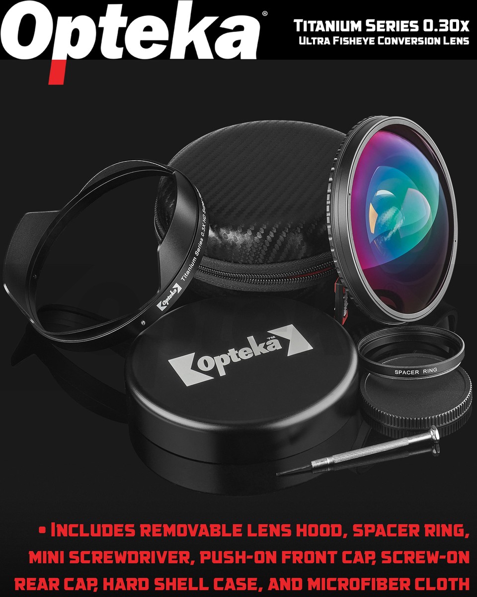 Opteka Titanium Series 0.3X HDフィッシュアイレンズ Opteka Titanium Series 0.3x HD Fisheye Lens for 67mm Video Camera