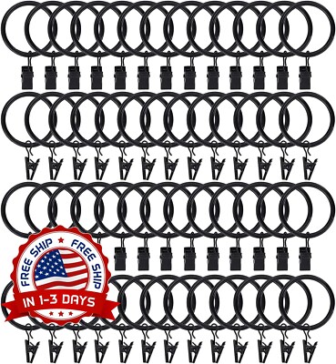 Paquete De 44 Anillos De Cortina De Metal Con Clips Ganchos Para Colgar Cortinas