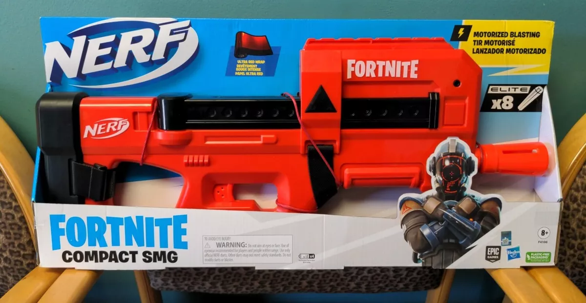 Nerf Fortnite Compact SMG Motorized Ultra Red Wrap Dart Blaster