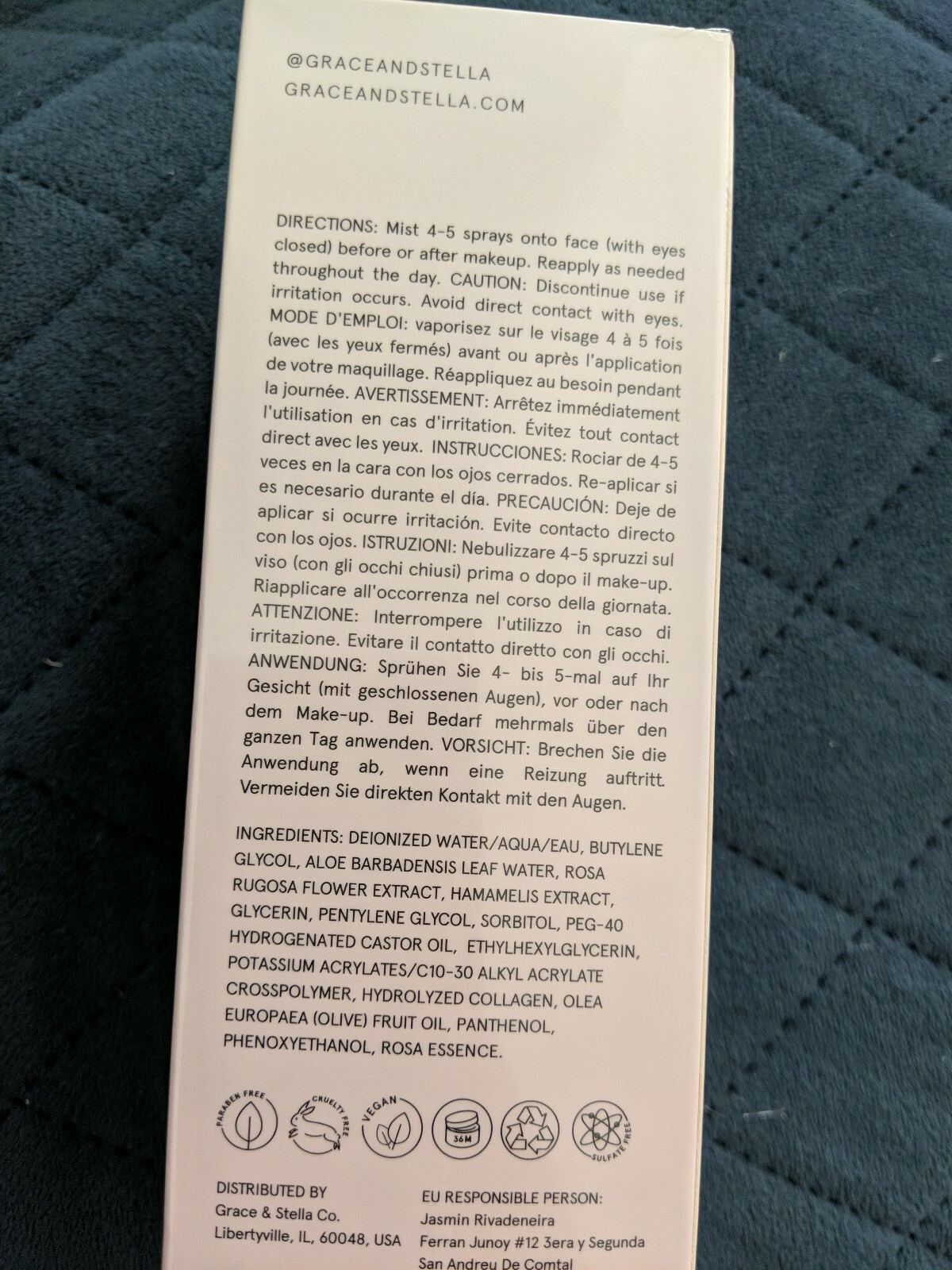 Grace And Stella Rose Hydrating Facial Spray New 240 ML 8.11 OZ  Sealed