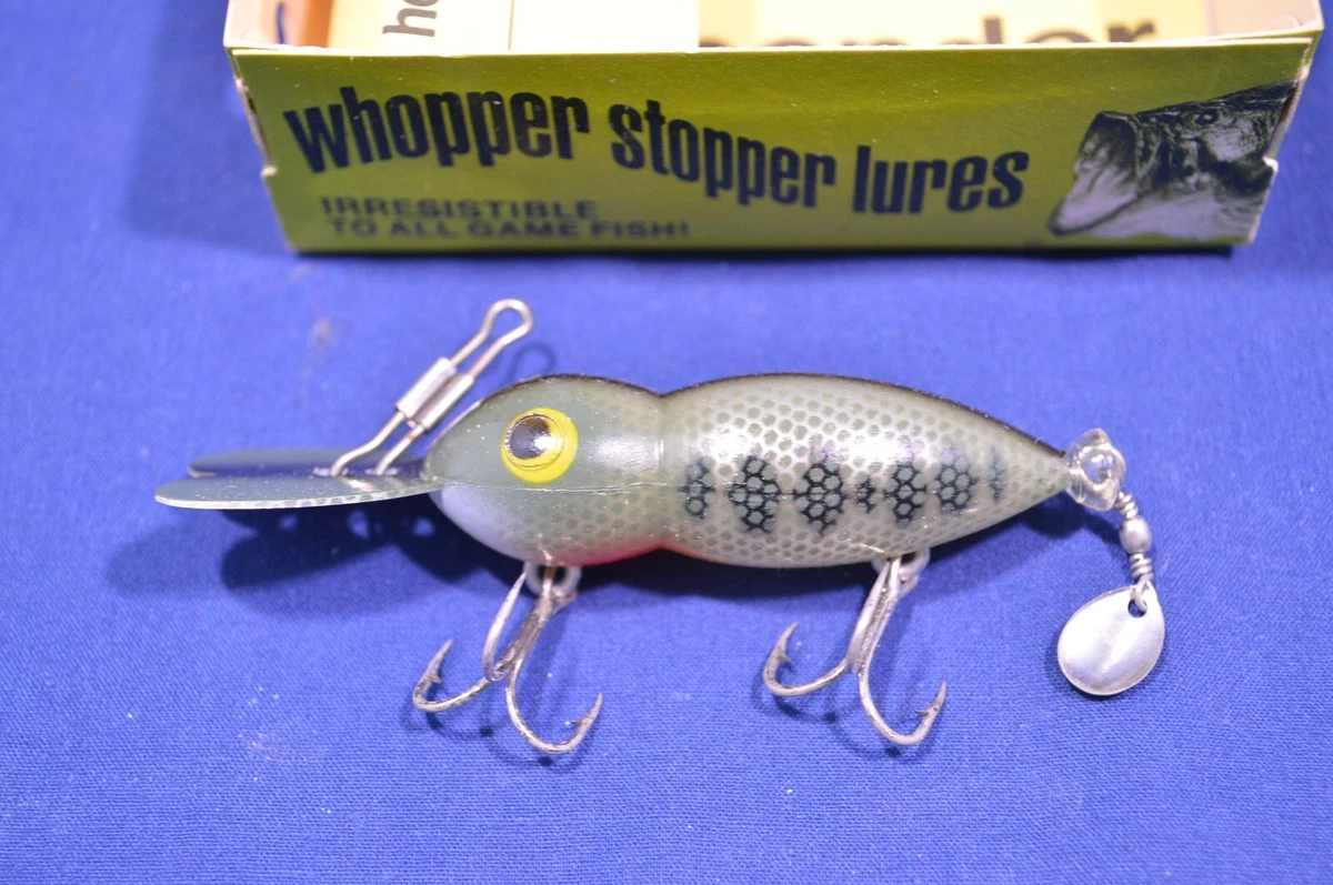 Vintage WHOPPER STOPPER HELLBENDER Spotted Frog 3 Diving Crankbait Fishing  Lure 