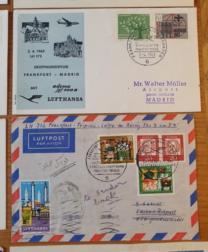 - 1960 to 1965 GERMANY - 20 x First Flight / Flown Covers LUFTHANSA Job Lot B - Picture 11 of 24