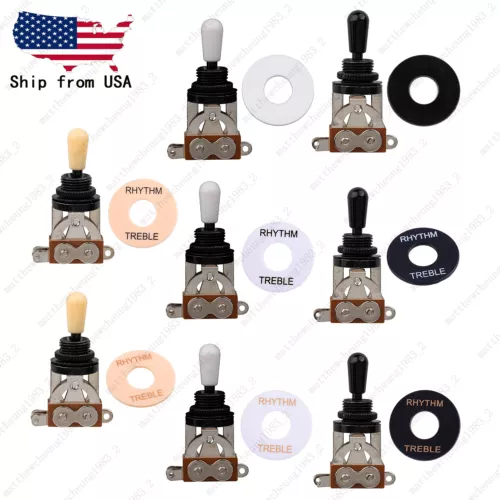 NEW BLACK 3-Way Toggle Switch & Plate For Gibson/Epiphone Les Paul Guitar