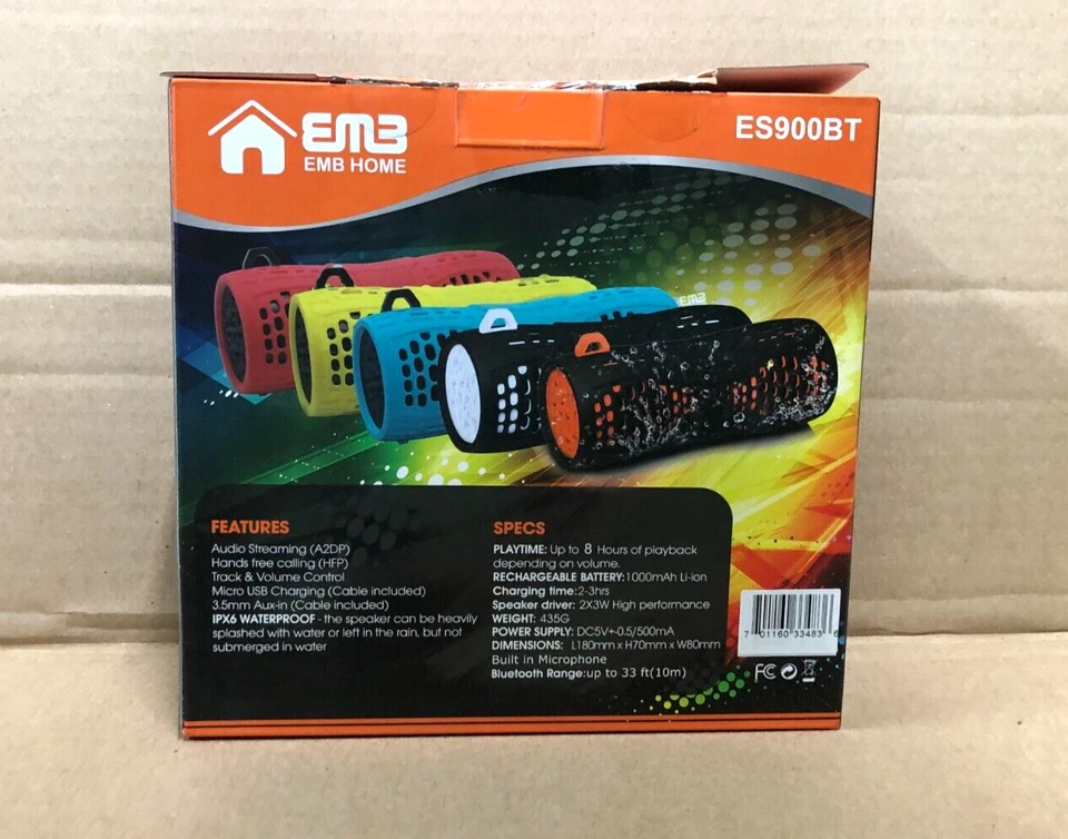 EMB Rechargeable Waterproof Speaker Outdoor Wireless Shower - Green w/ Bluetooth - Image 2 of 2