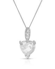 Pretty Heart Necklace With Cubic zirconia in 925 Sterling silver 18in