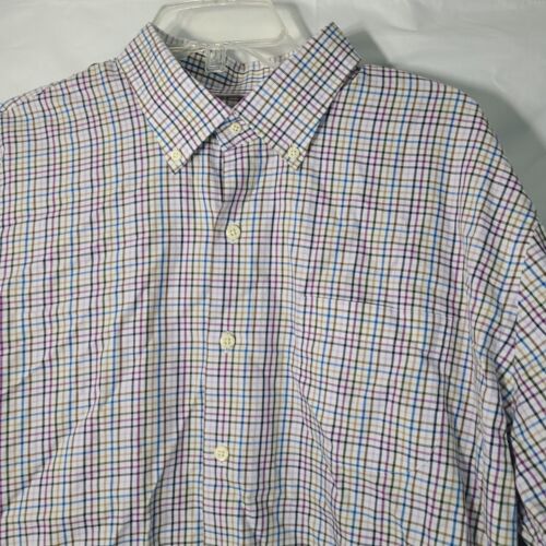 Peter Millar Herren Button Down Hemd Mehrfarbig Kariert Baumwolle Größe XL - Bild 7 von 9