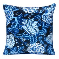 Velvet Cushion Cover Throw Pillowcase Home Sofa Decorative Zipper Blue Flower
