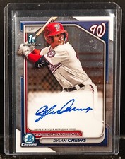 2024 Bowman Chrome Dylan Crews Auto Autograph Base 1st Chrome AN1