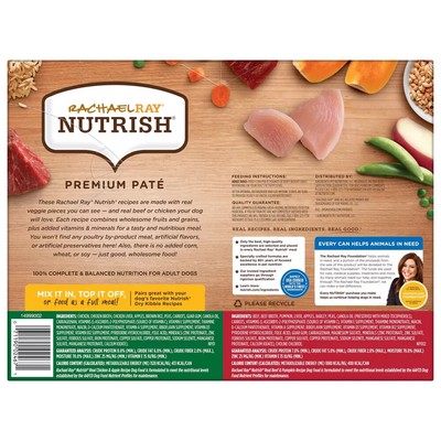Rachael Ray Nutrish Premium Pate Chicken, Apple & Beef Wet Dog Food - 13oz/12ct