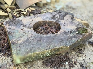 Reclaimed Stone Slab With Hole Manhole Ebay