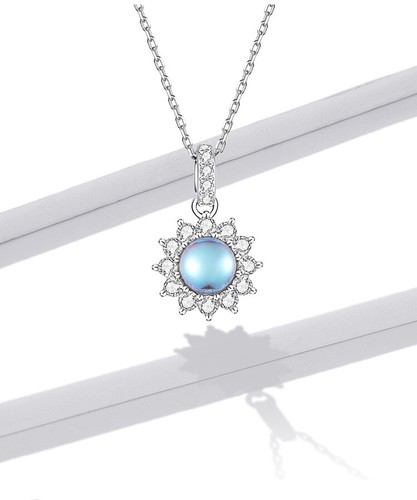 Voroco 925 Sterling Silver Necklace Dazzling Moonstone Gift Wedding - Picture 8 of 12