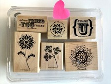 NEW Stampin Up - TRUE FRIEND - Wood Mount Stamp Set of 6