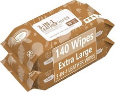 Air Jungles 3in1 Leather Cleaner Wipes 70 Count Pack of 2 140 Sheets