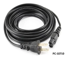 10ft 2-Prong Figure-8 Replacement Non-Polarized Computer Power Cord Cable
