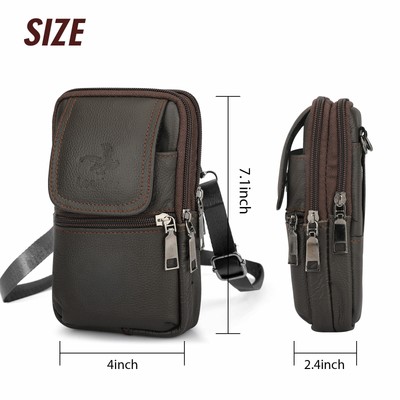 Men Cell Phone Belt Pack Bag Loop Waist Holster Crossbody Pouch 