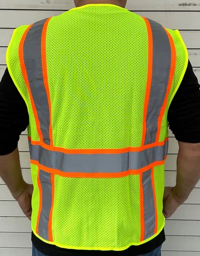 4 Pockets Yellow Mesh High Visibility Safety Vest, ANSI/ ISEA 107-2010 #806-LM image 2
