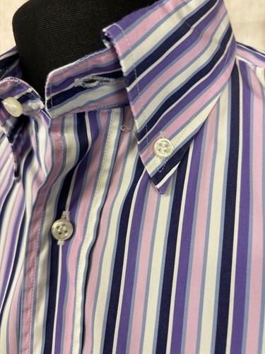 Paul & Shark Mens Shirt Pink Blue Striped Short Sleeve Size 41 42” 44” Chest - Picture 10 of 21