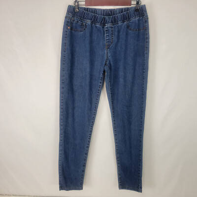 PBX Basics Jeans Womens Medium Blue Mid Rise Pull On Jegging Medium Wash Denim
