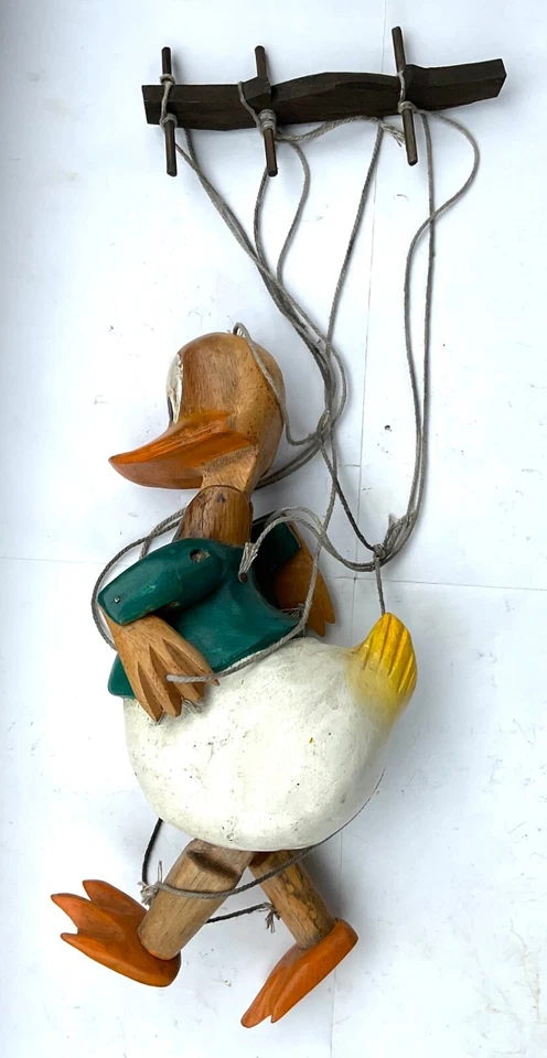ANCIENNE MARIONNETTE DONALD DUCK 1930-40 DONALD DUCK PUPPET PAPERINO BURATTINO - Photo 3/4