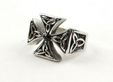 Stainless Steel Celtic Cross Ring - Free Gift Packaging