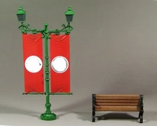1/35 -1/30 German street lamp and bench