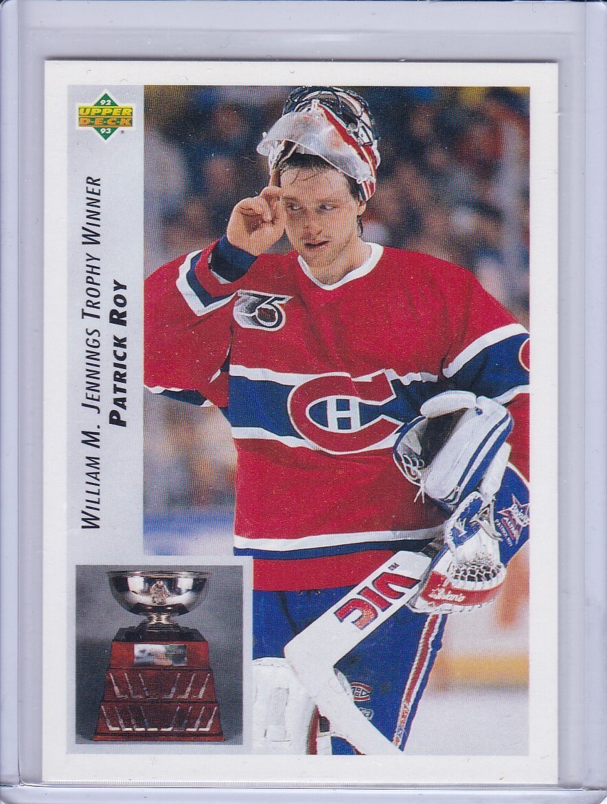 Patrick Roy Jennings Trophy Winner 1992 Upper Deck Hockey Card 440