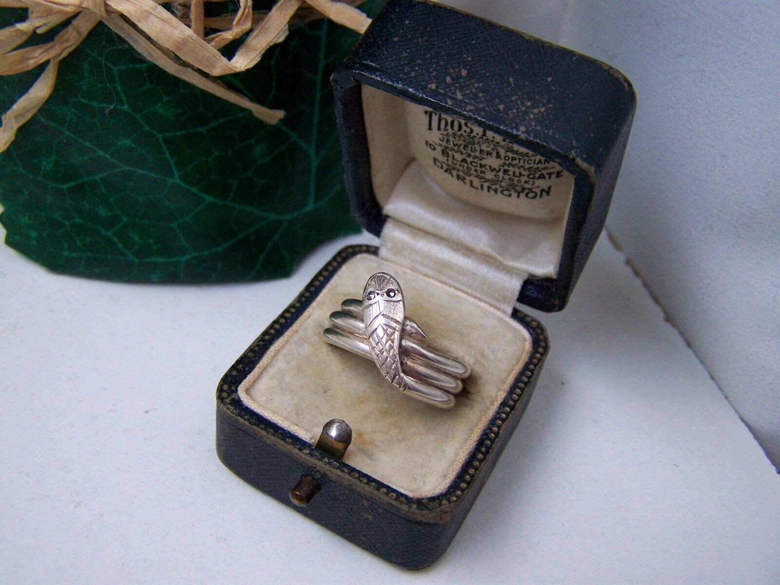 VINTAGE SOLID STERLING SILVER COILED SNAKE SERPEN… - image 7