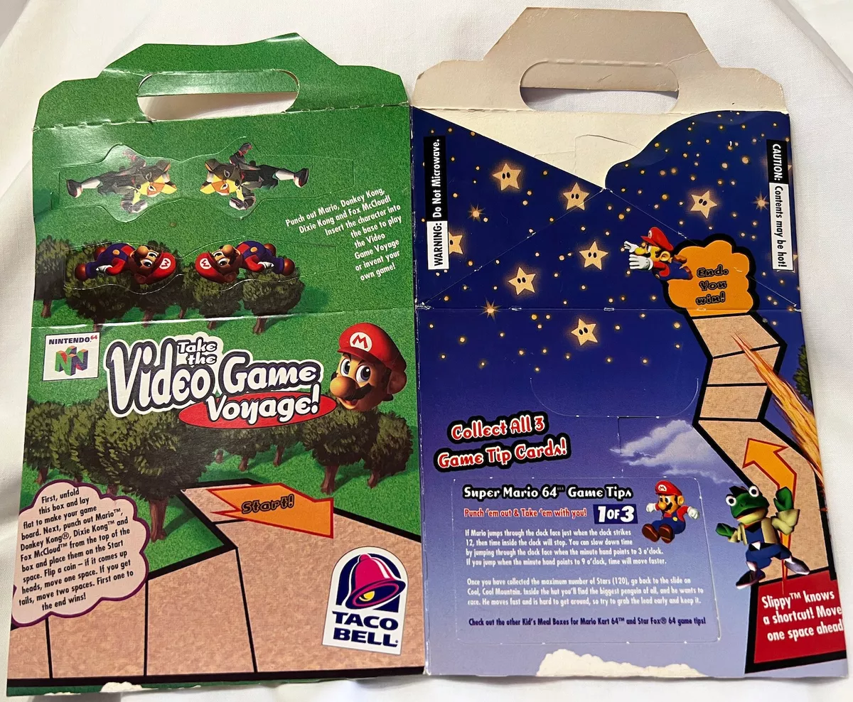 Nintendo 64 Super Mario Donkey Kong Fox McCloud Taco Bell Kids Meal box  (1997)