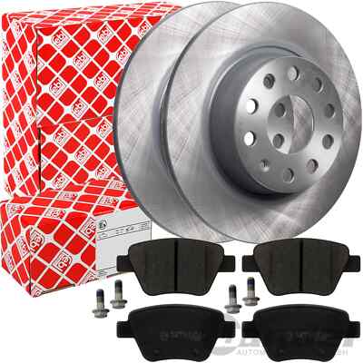 febi BREMSSCHEIBEN +BELÄGE HINTEN für VW GOLF 6 TOURAN CADDY OCTAVIA LEON ALTEA