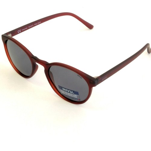 Neuf Sunglasses INVU Lunettes de Soleil T 2419 R Frosty Red Unisexe Polarized - Picture 2 of 6
