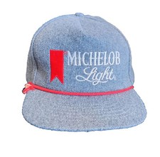 Vintage Wool 80s Gray Michelob Light Beer Red Rope Snapback Trucker Hat USA