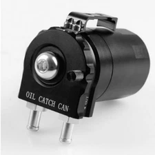 Car Oil Catch Can Reservoir Tank Breather Filter Kit Accessory Aluminum Black