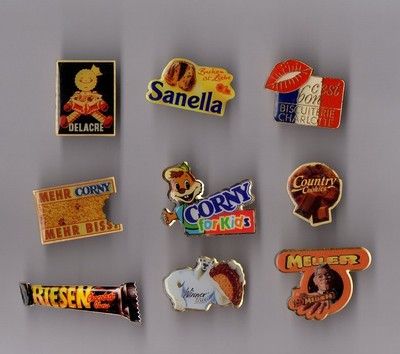 Lot De 9 Pin S Alimentation Biscuit Et Gateau Delacre Charlotte Epoxy Ebay