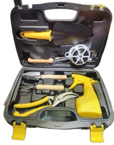 Outils de jardin 7 Ensemble de pièces avec étuis de transport de paillettes Râteau de câble bouteille de pulvérisation
