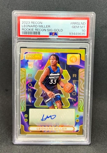2023 Panini Recon Basketball Gold Leonard Miller #RRS-LND PSA 9