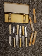 Image of 6x Butter Knives Boxed Firths Stainless Repeat Needham Bros Sheffield Vintage