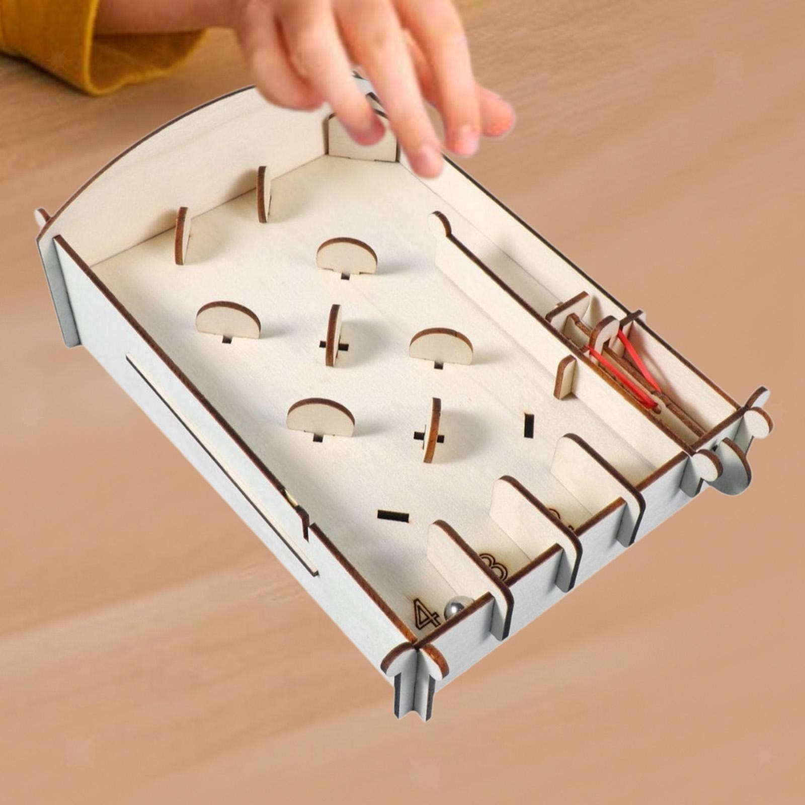 Miniature Pinball Machine DIY Wooden Children Self Assembly 3D Wooden Puzzle