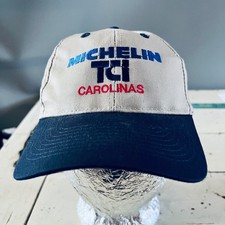Vintage Michelin TCI Carolinas Tires Cap Otto Cap Khaki Navy Auto Parts Hat