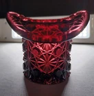 Vintage Fenton Glass Amethyst Daisy And Button Top Hat Toothpick Holder Vase 3"