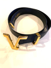 Versace Black Leather Belt 1.2" Italy