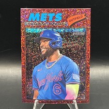 2026 Topps Heritage Chrome Burgundy Sparkle Refractor #213 Starling Marte Mets