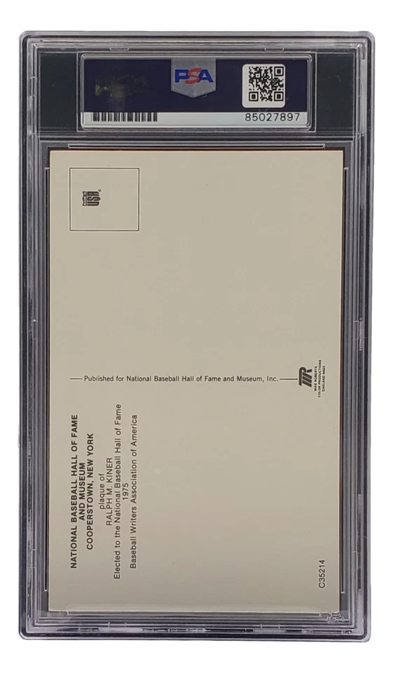 Ralph Kiner Signed 4x6 Pittsburgh Pirates HOF Plaque Card PSA/DNA 85027897 - Image 2 of 3