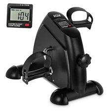 Mini Exercise Bike, AGM Under Desk Bike Pedal Exerciser Foot Cycle Arm 1-Black