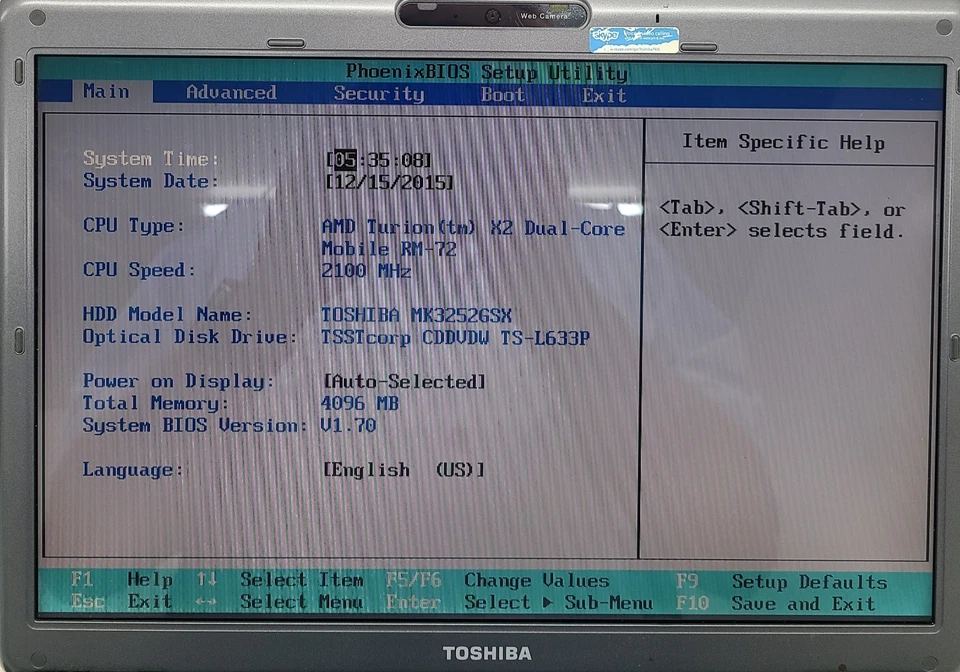 Toshiba Satellite M305D-S4840 Laptop AMD Turion X2 RM-72 4GB 320GB HD NO OS (FL) - Image 2 of 4