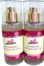 Bath Body Works 2x RASPBERRY HOLIDAY PIE BAR Mist Travel Size MILK FREE Ship