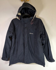 Berghaus Aqua Foil Jacket Navy Blue Ladies UK 12 Hooded 100% Nylon Hiking