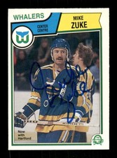 1983-84 O-Pee-Chee 322 Mike Zuke signed auto autograph  exmt to NM 02 BXCP45