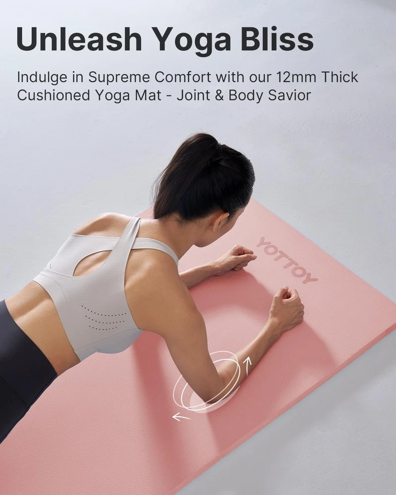 Yoga Mat Extra Thick Yoga Mat (1/2inch) Professional TPE Exercise Mat Yoga Mat Extra Thick Yoga Mat (1/2inch) Professional TPE Exercise Mat